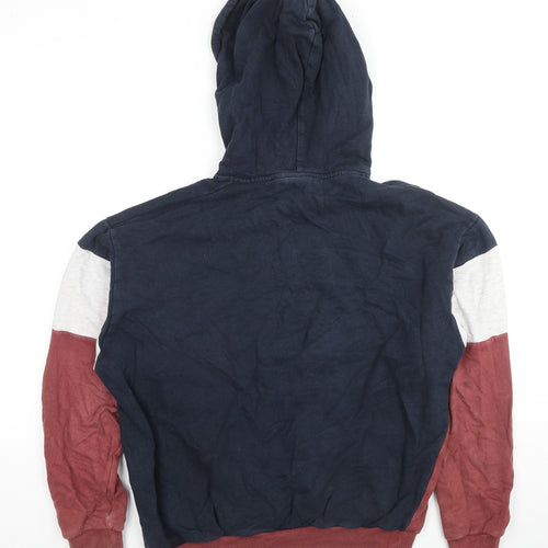 ASOS Mens Multicoloured Cotton Pullover Hoodie Size XS - Colourblock Pattern