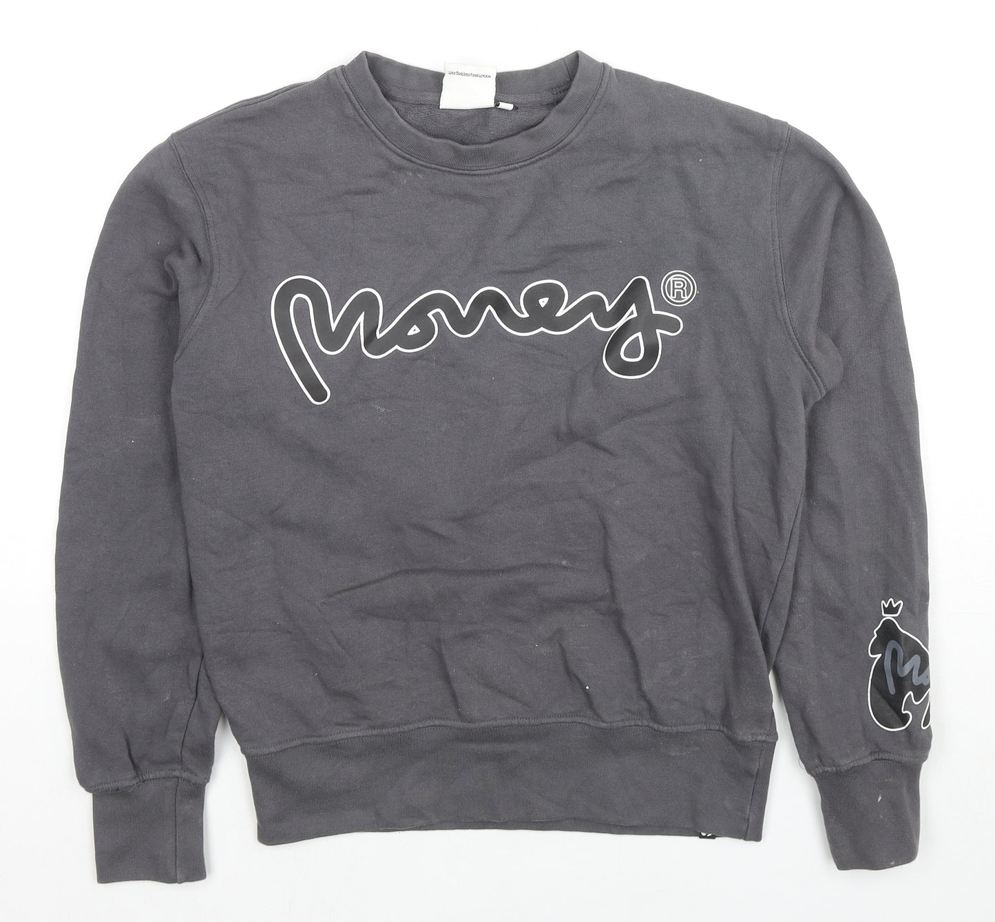 monkey Womens Grey Cotton Pullover Sweatshirt Size S Pullover - Monkey Logo