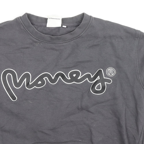 monkey Womens Grey Cotton Pullover Sweatshirt Size S Pullover - Monkey Logo