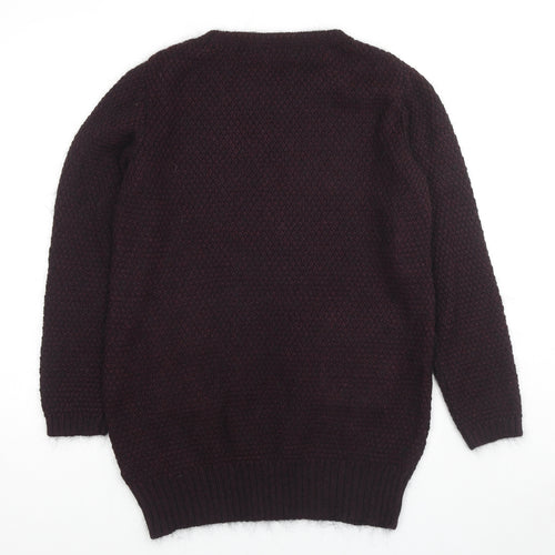 Indigo Womens Purple Round Neck Acrylic Pullover Jumper Size 14