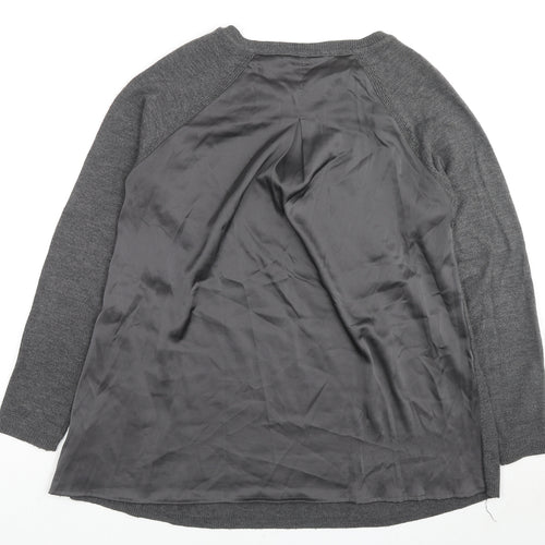Marks and Spencer Womens Grey Round Neck Acrylic Pullover Jumper Size 8