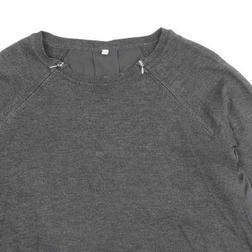 Marks and Spencer Womens Grey Round Neck Acrylic Pullover Jumper Size 8
