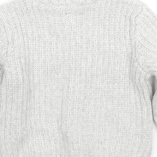 NEXT Boys Grey High Neck Acrylic Pullover Jumper Size 2-3 Years Zip