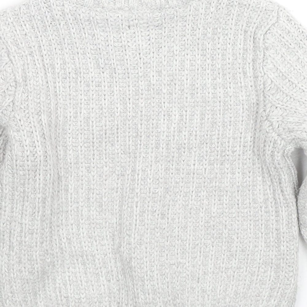 NEXT Boys Grey High Neck Acrylic Pullover Jumper Size 2-3 Years Zip