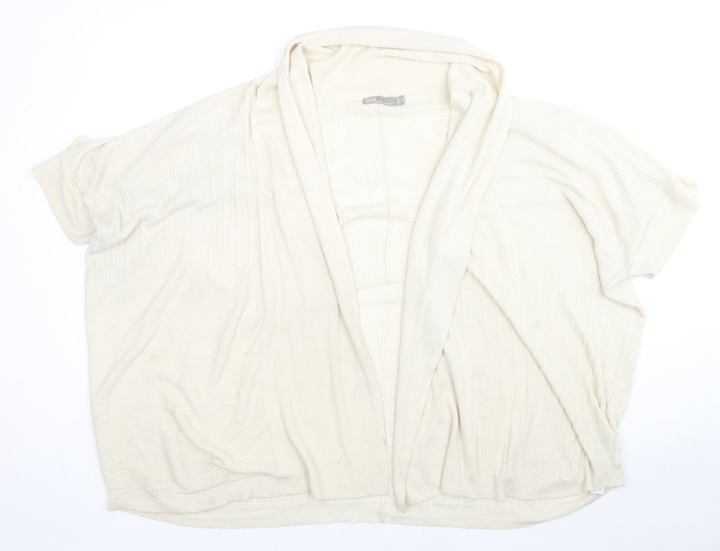 ASOS Womens Beige V-Neck Acrylic Cape Jumper Size M