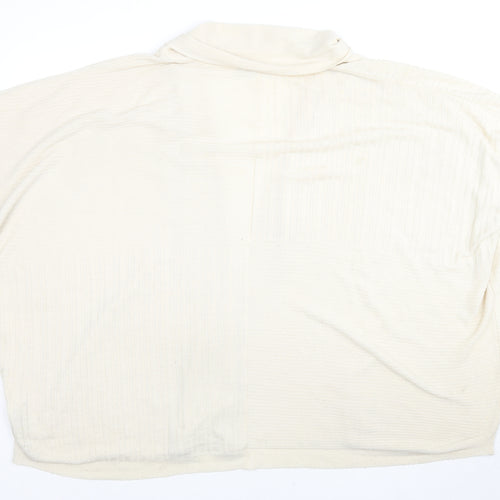 ASOS Womens Beige V-Neck Acrylic Cape Jumper Size M