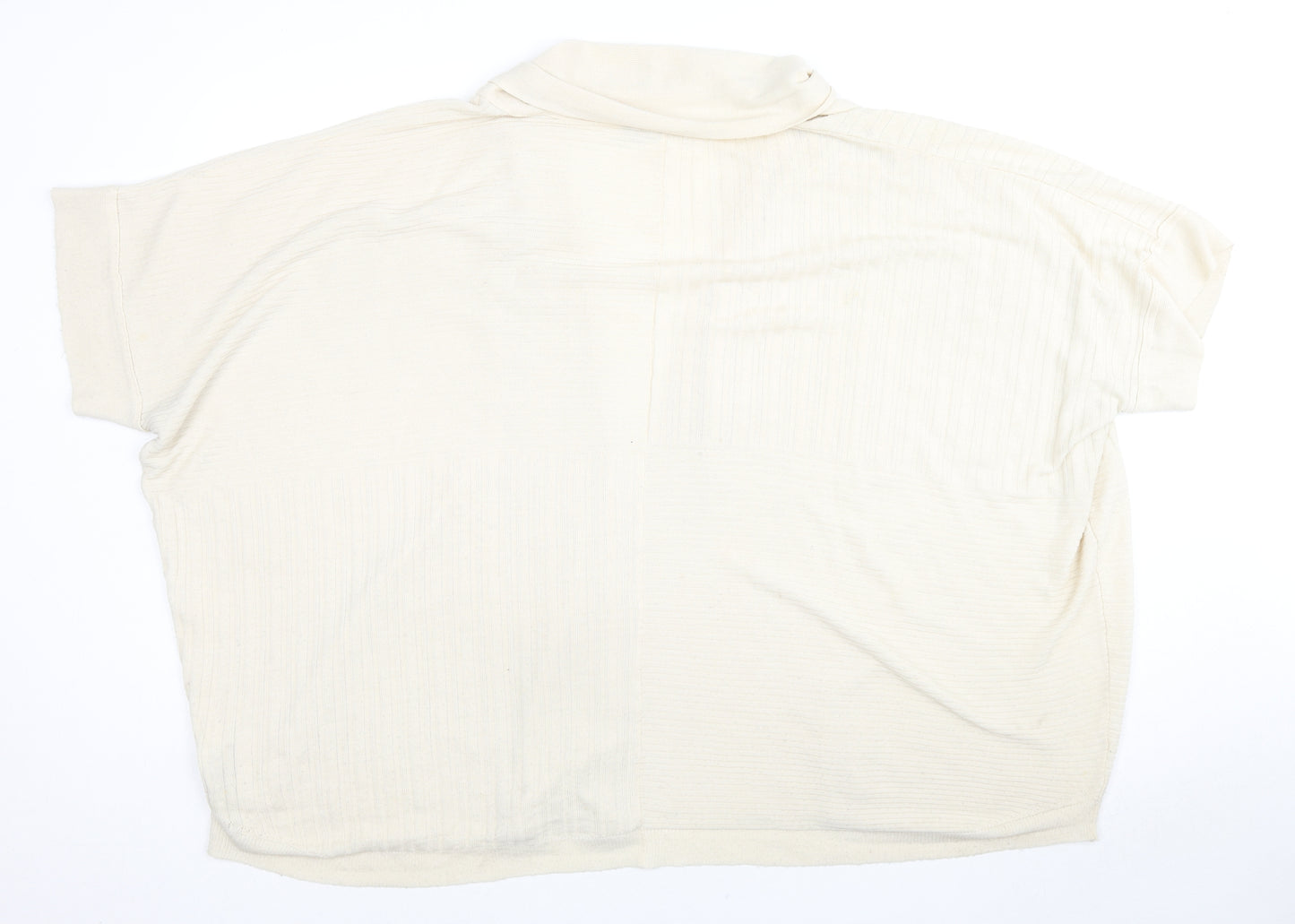ASOS Womens Beige V-Neck Acrylic Cape Jumper Size M