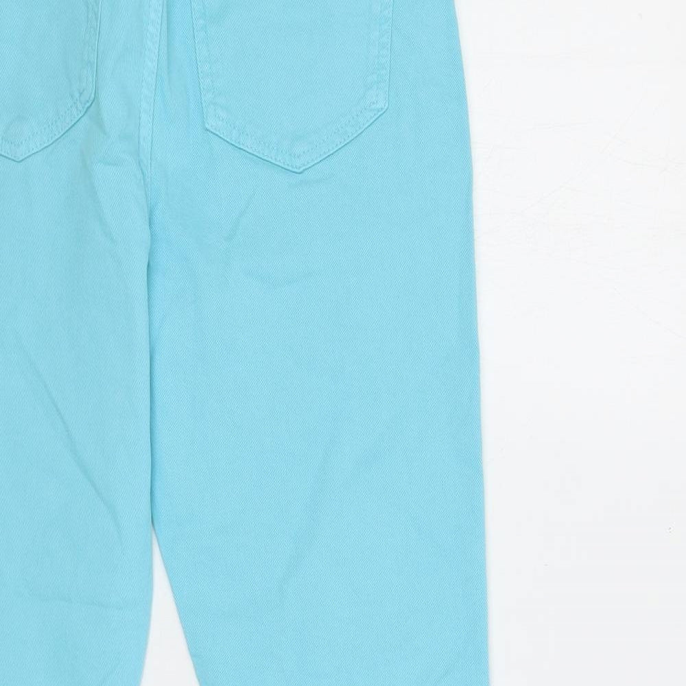 TU Womens Blue Cotton Cropped Jeans Size 12 L24 in Regular Button