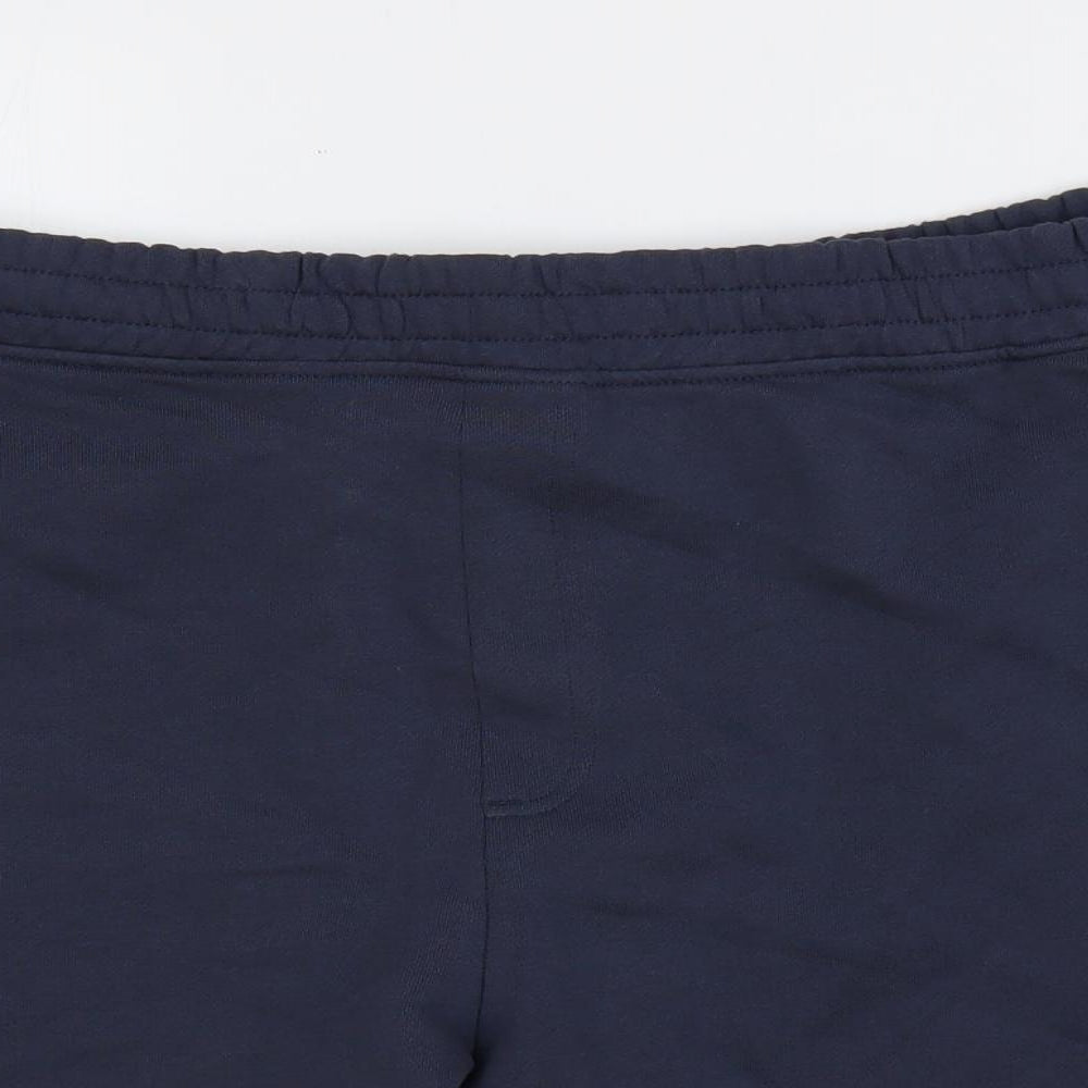 Marks and Spencer Mens Blue Cotton Cargo Shorts Size 3XL L9 in Regular Drawstring - Elastic Waist