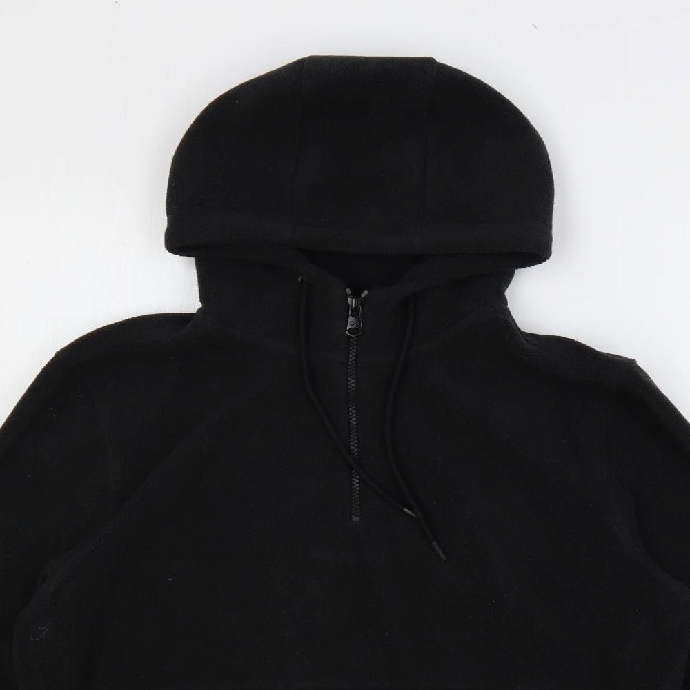Calvin Klein Womens Black Polyester Pullover Hoodie Size XS Zip