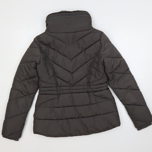 Oasis Womens Green Quilted Jacket Size XS Zip - Adjustable Waist