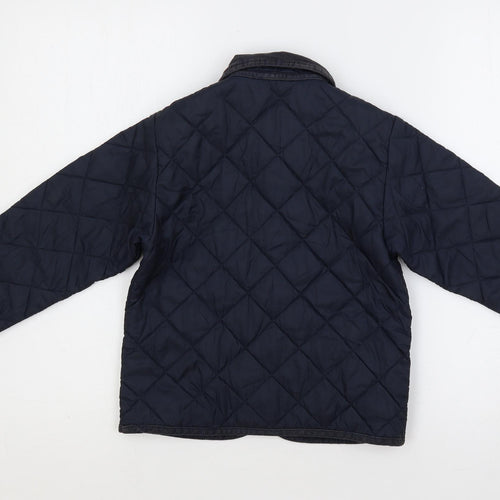 United Colors of Benetton Boys Blue Quilted Jacket Size 4 Years Snap