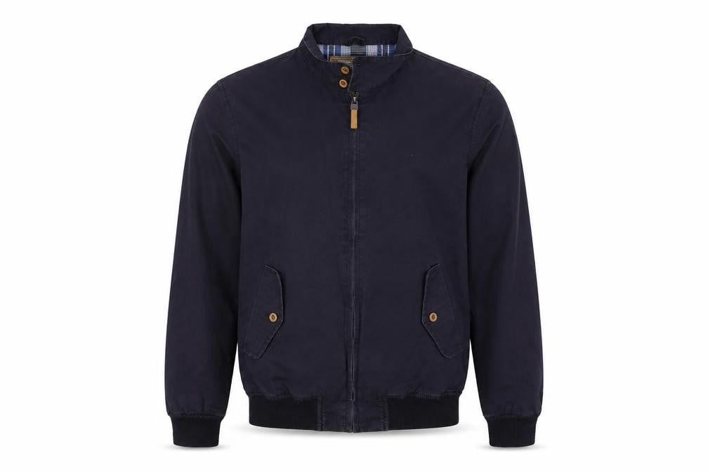 BS Mens Blue Biker Jacket Size S Zip