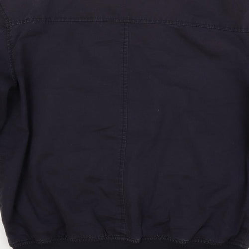 BS Mens Blue Biker Jacket Size S Zip