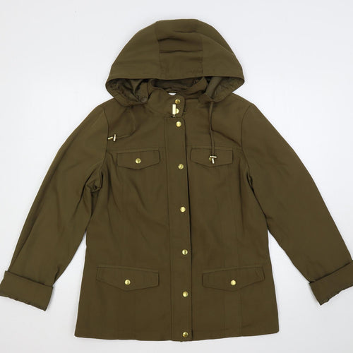Clasic Womens Green Jacket Size 12 Zip - Hooded