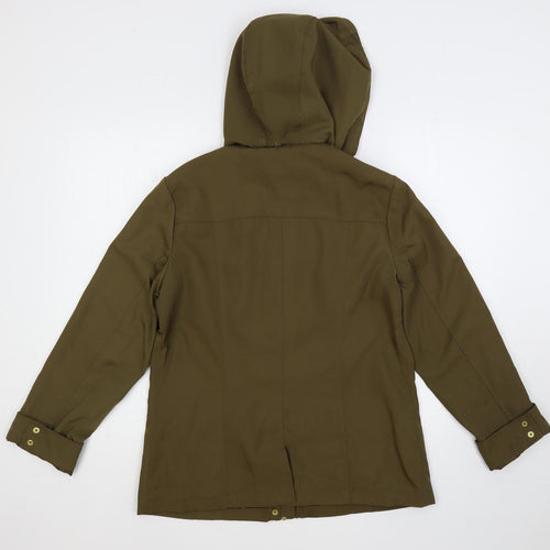Clasic Womens Green Jacket Size 12 Zip - Hooded
