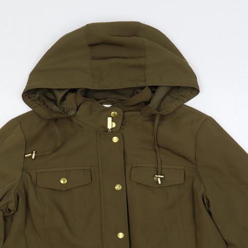 Clasic Womens Green Jacket Size 12 Zip - Hooded