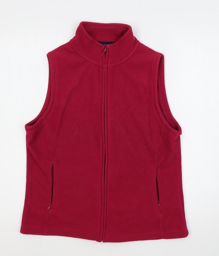 EWM Womens Pink Gilet Jacket Size M Zip - Zipped Pockets