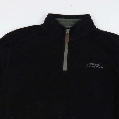 Weird Fish Mens Black Polyester Pullover Sweatshirt Size L
