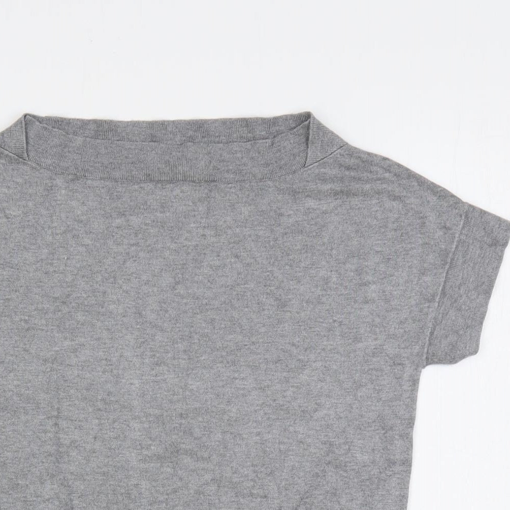 Marks and Spencer Womens Grey Boat Neck Viscose Pullover Jumper Size 12