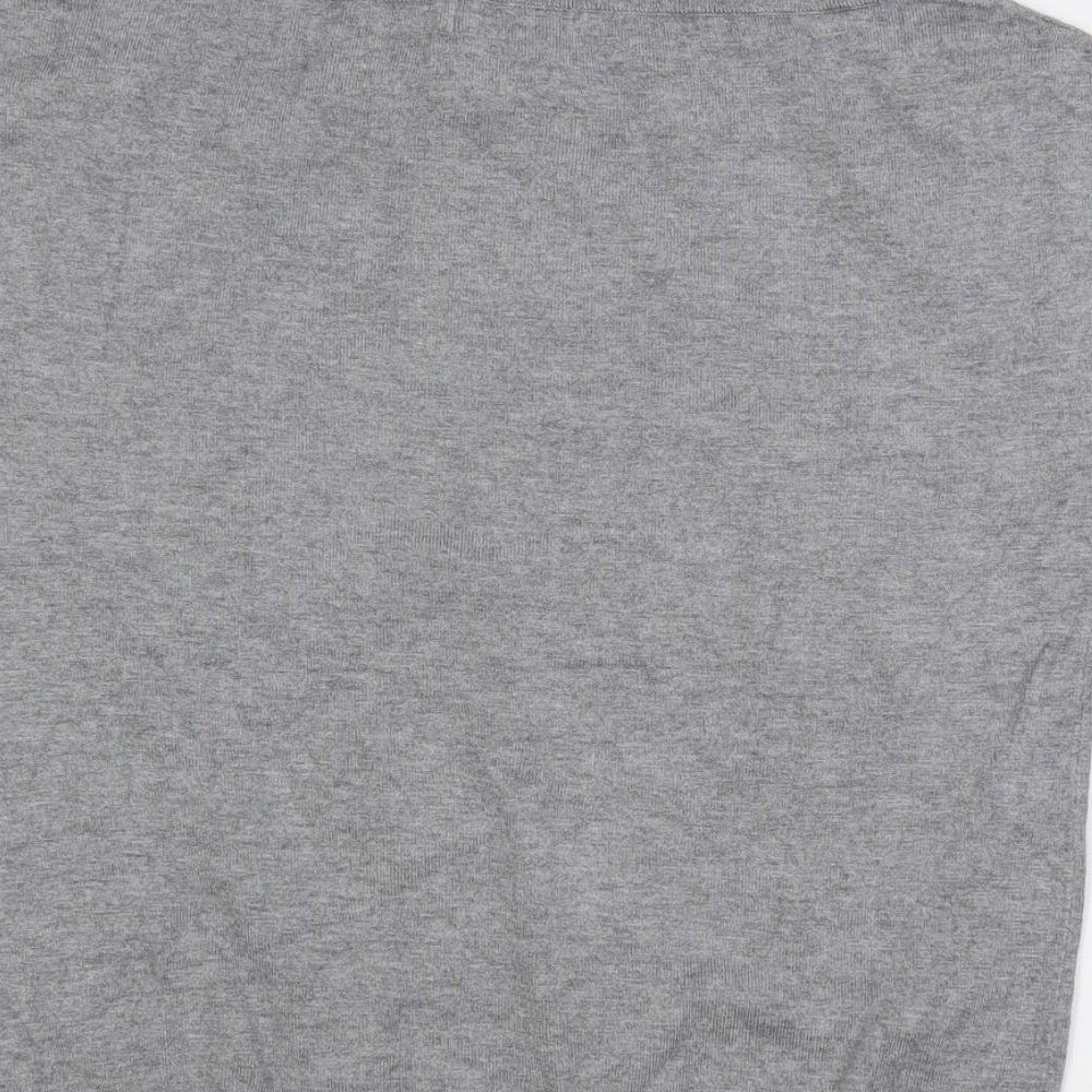 Marks and Spencer Womens Grey Boat Neck Viscose Pullover Jumper Size 12