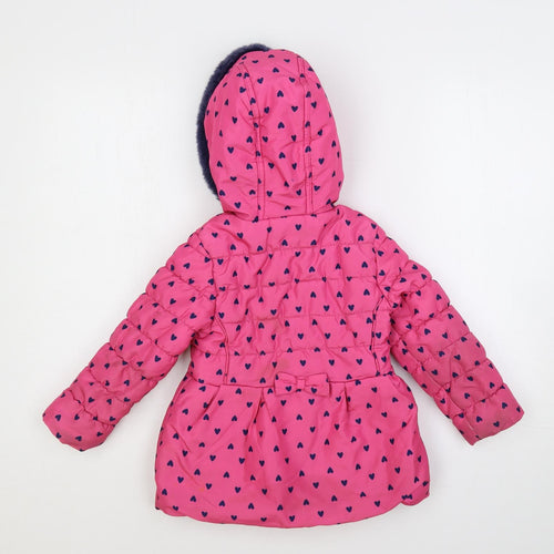 Debenhams Girls Pink Geometric Jacket Size 3-4 Years Zip - Peppa Pig