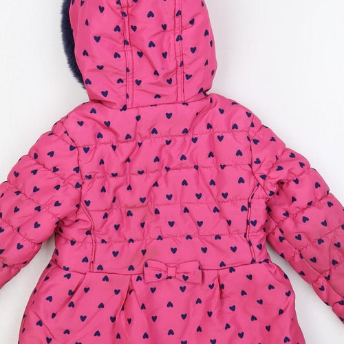 Debenhams Girls Pink Geometric Jacket Size 3-4 Years Zip - Peppa Pig