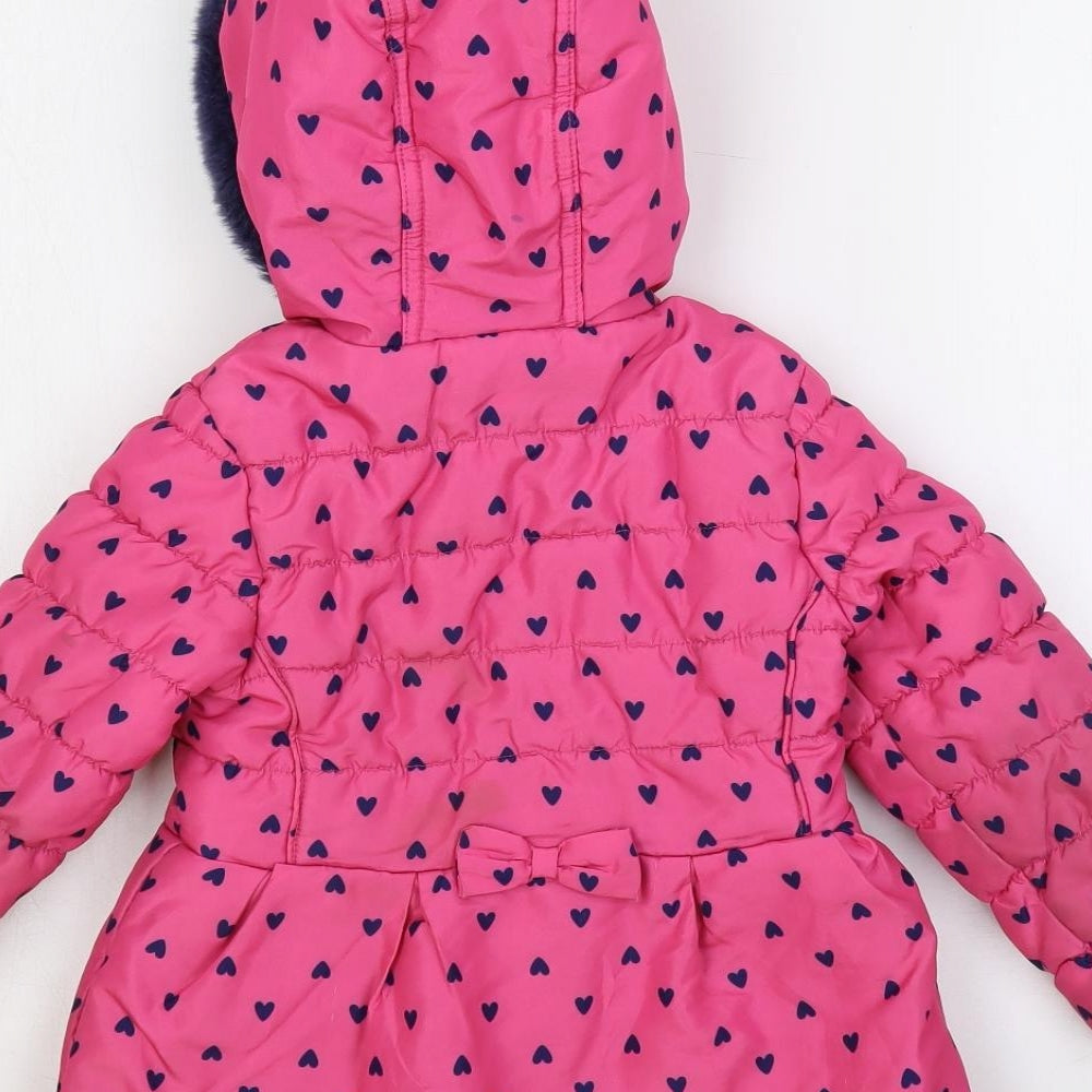 Debenhams Girls Pink Geometric Jacket Size 3-4 Years Zip - Peppa Pig
