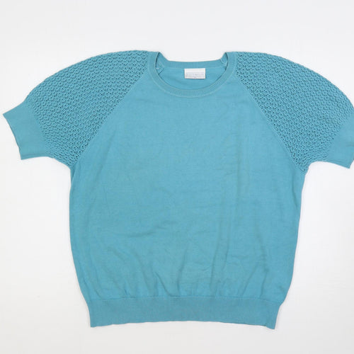 Cotswold Womens Blue Round Neck Cotton Pullover Jumper Size XL