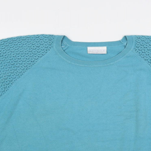 Cotswold Womens Blue Round Neck Cotton Pullover Jumper Size XL