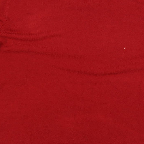 Love Knitwear Womens Red Boat Neck Acrylic Pullover Jumper Size 14