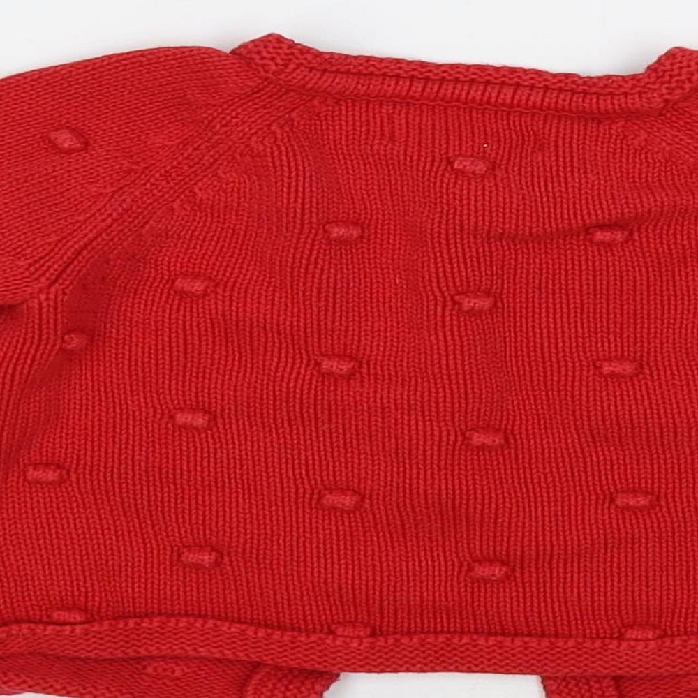Baby Boden Baby Red Cotton Cardigan Jumper Size 18-24 Months Button - Textured