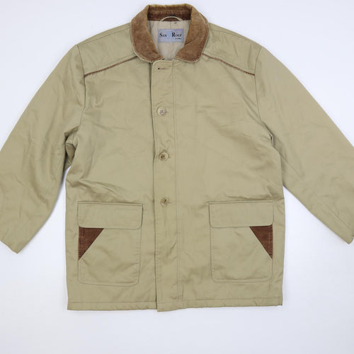 San Rosa Mens Beige Overcoat Coat Size XL Button