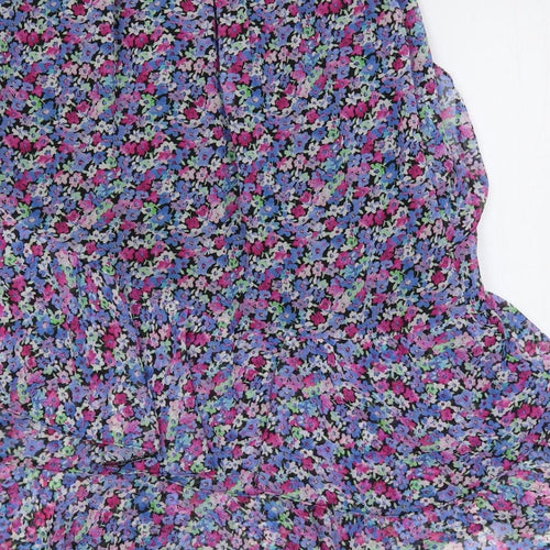 Wallis Womens Multicoloured Floral Polyester A-Line Skirt Size 10 - Layered Ruffle