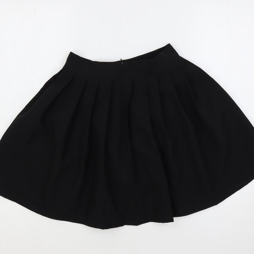 BB Girls Girls Black Polyester Pleated Skirt Size M Regular Zip - Lined