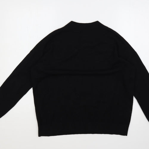 Marks and Spencer Womens Black V-Neck Acrylic Pullover Jumper Size M