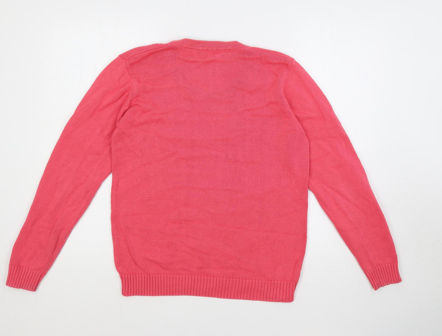 EWM Womens Pink Crew Neck Cotton Pullover Jumper Size 14 - Size 14-16