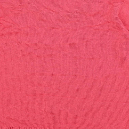 EWM Womens Pink Crew Neck Cotton Pullover Jumper Size 14 - Size 14-16