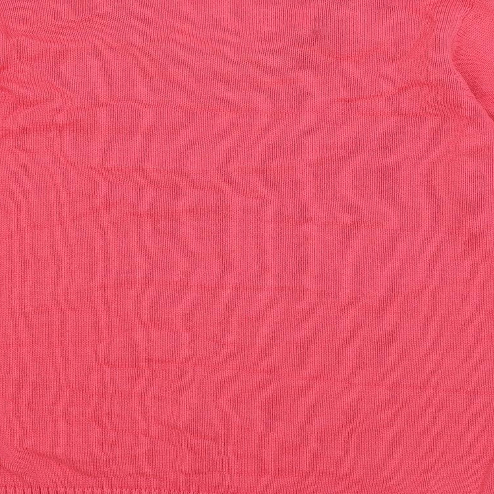 EWM Womens Pink Crew Neck Cotton Pullover Jumper Size 14 - Size 14-16