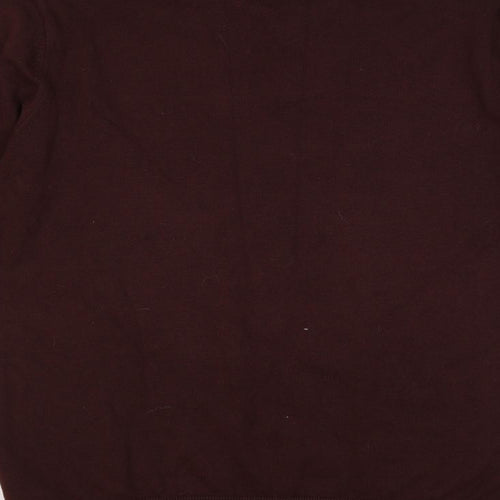 NEXT Mens Brown Collared Cotton Pullover Jumper Size L Long Sleeve