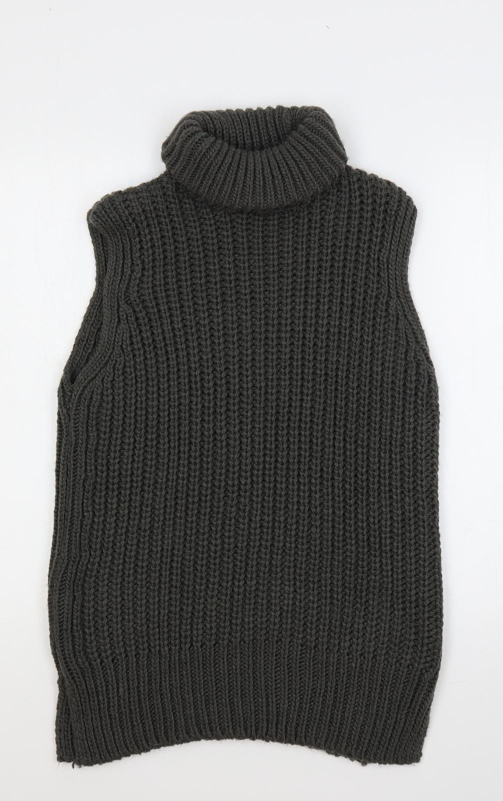 H&M Womens Green Roll Neck Polyester Pullover Jumper Size S