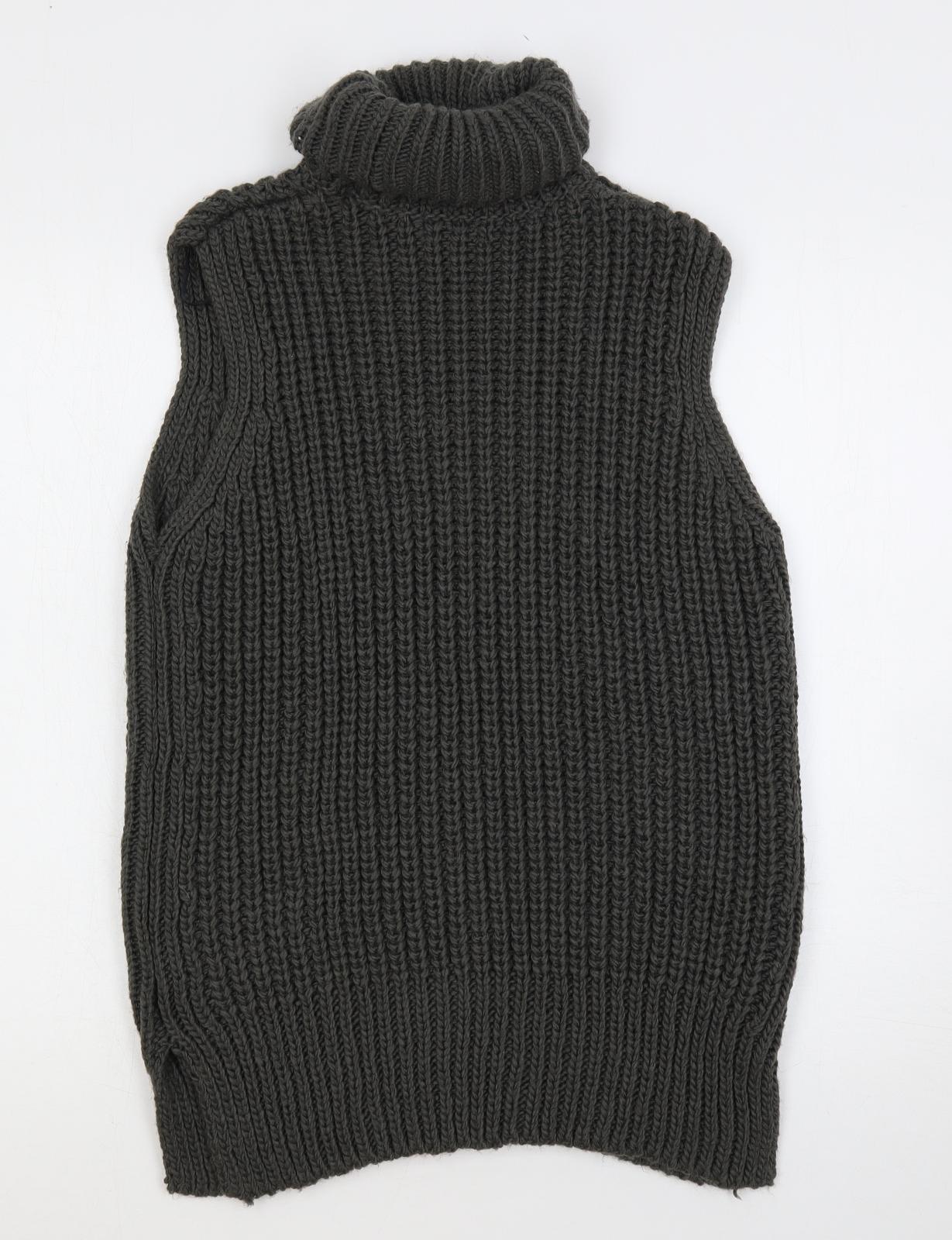 H&M Womens Green Roll Neck Polyester Pullover Jumper Size S