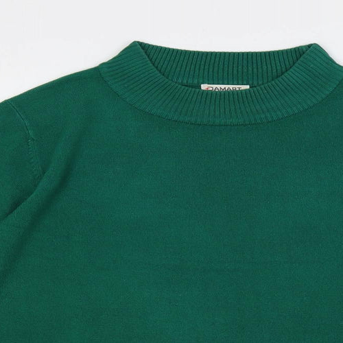 Damart Womens Green Mock Neck Acrylic Pullover Jumper Size 14