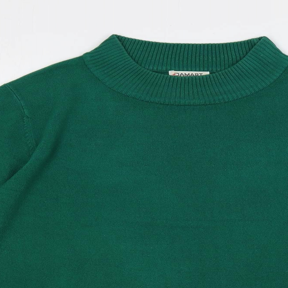 Damart Womens Green Mock Neck Acrylic Pullover Jumper Size 14
