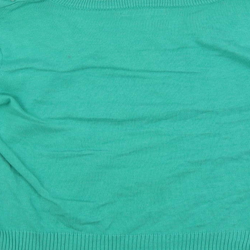 Klass Womens Green Boat Neck Cotton Pullover Jumper Size M