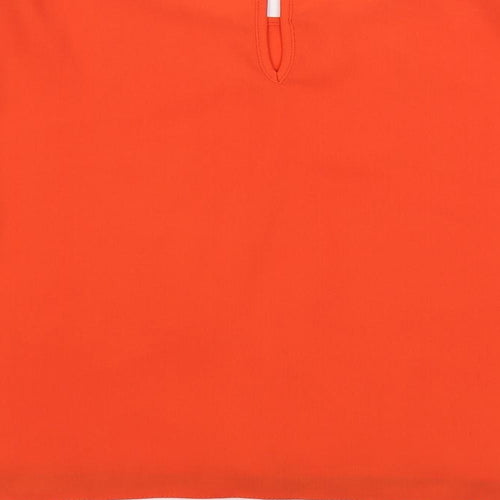 Jaune Rouge Womens Orange Polyester Basic Blouse Size S Round Neck - Chain Detail