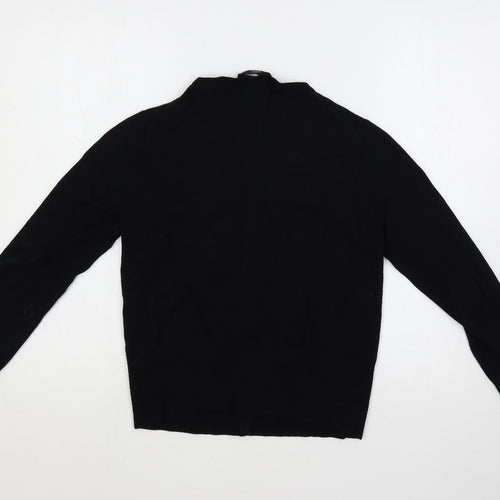 Marks and Spencer Womens Black Round Neck Viscose Cardigan Jumper Size 14