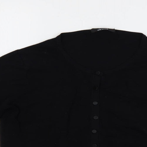 Marks and Spencer Womens Black Round Neck Viscose Cardigan Jumper Size 14