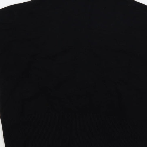 Marks and Spencer Womens Black Round Neck Viscose Cardigan Jumper Size 14