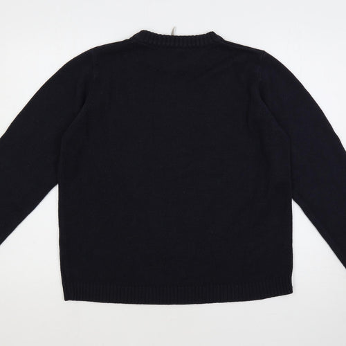 Anthology Womens Blue Crew Neck Acrylic Pullover Jumper Size 16